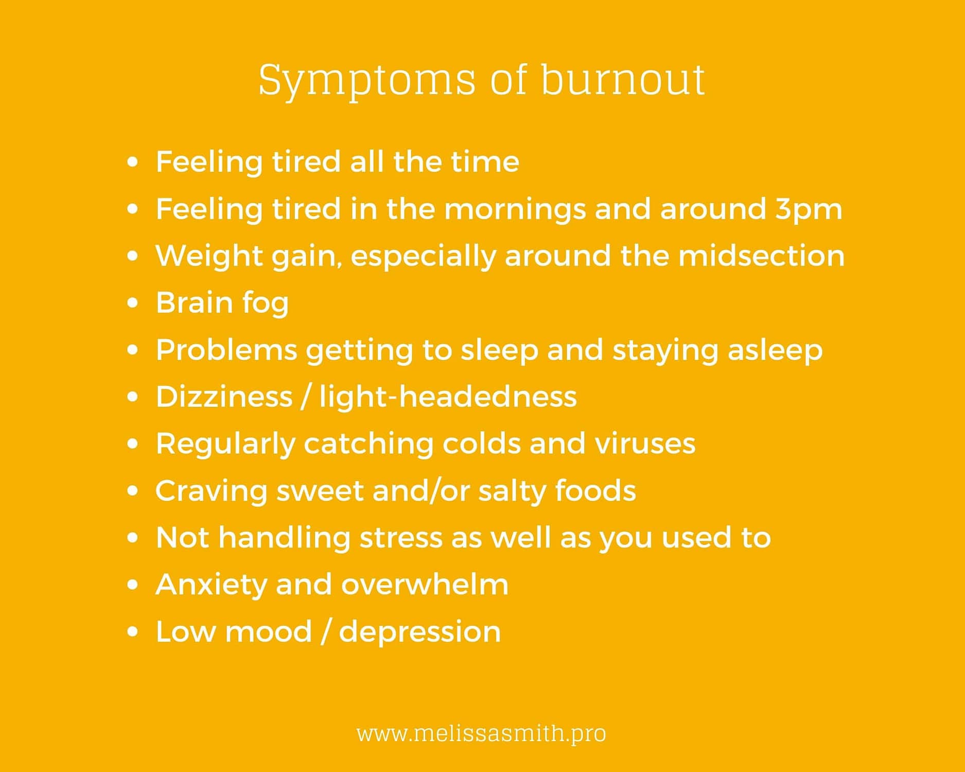 burnout symptoms list